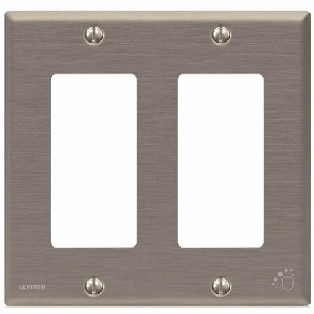 EZGENERATION 84409-A40  2-Gang Decora Switch Wallplate  Standard Size  protective Treated Stainless Steel EZ1582107